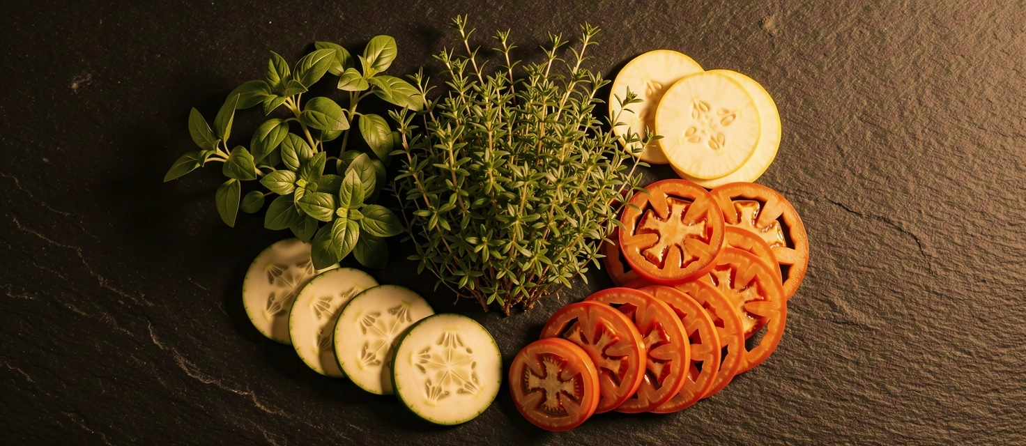 Legume proaspete și ierburi aromatice